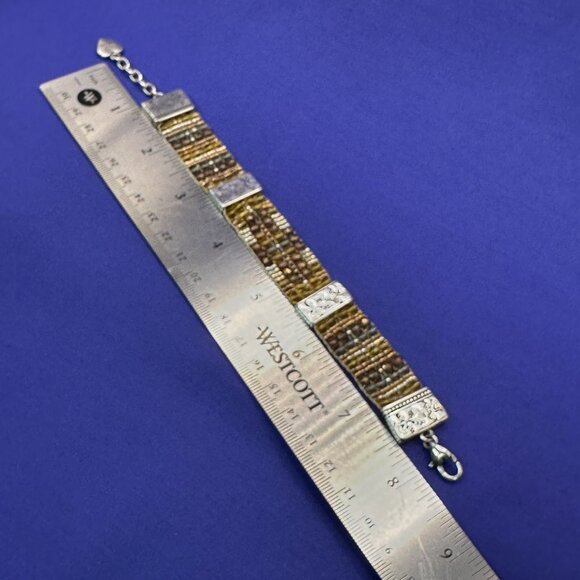 Brighton “Bedazzled” Silver-Plated Bracelet w/Amber-Colored Crystals - Picture 11 of 15